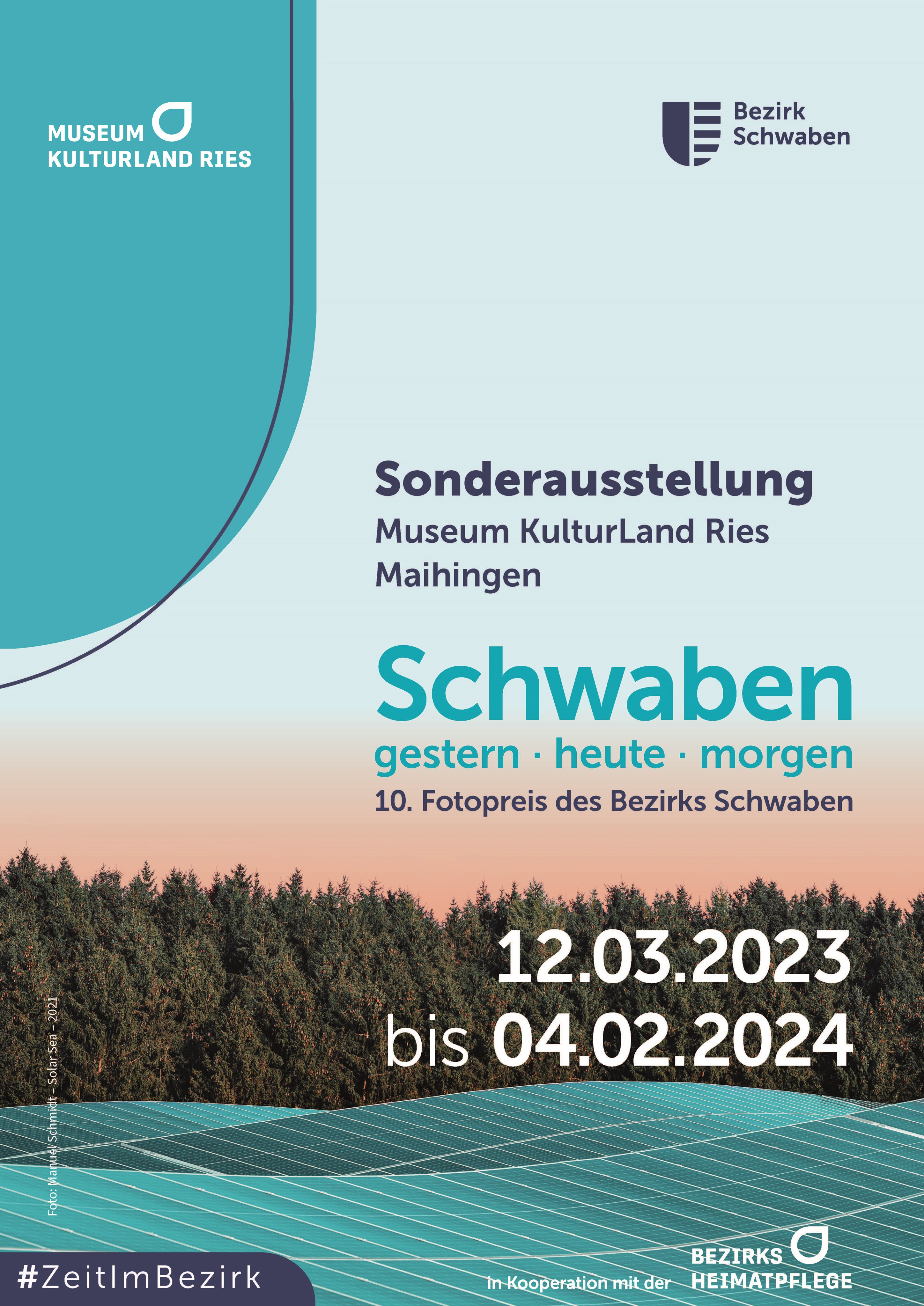 Ausstellung zum 10. Fotopreis des Bezirks Schwaben  „Schwaben gestern – heute – morgen“ - Plakatmotiv: Solar Sea, Manuel Schmidt