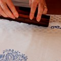 Stoffdruck mit Holzmodel
