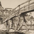 Albert Meyer-Gröbenzell, Hochwassersteg in Harburg, Radierung, o. J. - Foto: Matthias Meyer, MKLR
